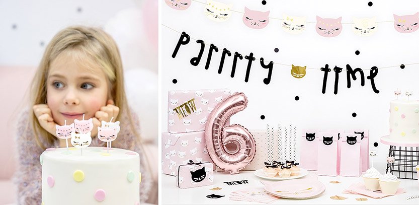 Kissa kakkukynttilät ja kissa juhlatarvikkeet