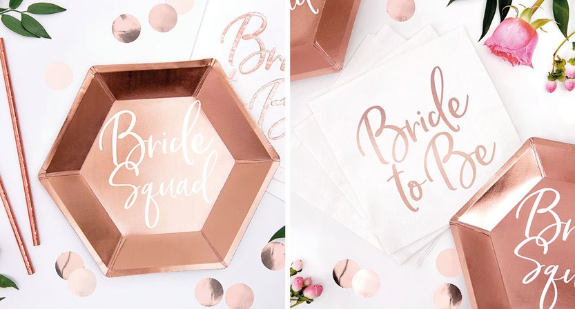 Bride Squad tallrikar, Bride To Be servetter