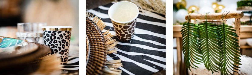 safari viidakko kattaus ja koristeet