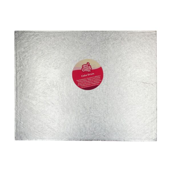 Tjock tårtbricka silver rektangel - 45,5 x 35,5cm