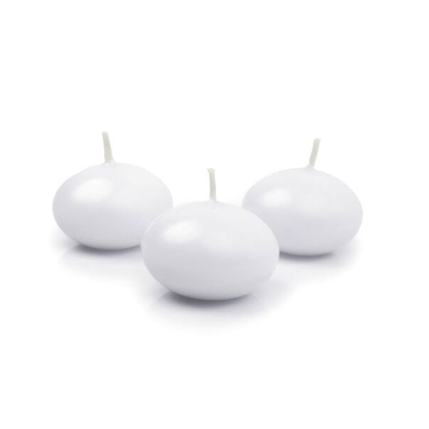 Valkoiset kelluvat kynttilät, 50 kpl.