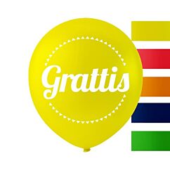 Ilmapallot tekstillä "Grattis", 25 cm, 10 kpl.
