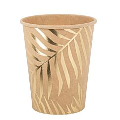 Pappmuggar - Naturfärg, Gyllene palmblad, 8-pack