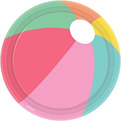 Pahvilautaset- Rantapallo, 23cm, 8kpl