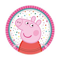Peppa Pig kertakäyttölautaset, 8 kpl. Pipsa Possu.