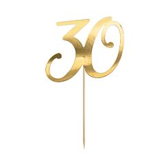 Kultainen kakkukoriste numero 30.