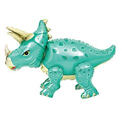 Dinosaurus 3D Foliopallo - Triceratops, Turkoosi, 55x91cm