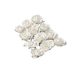 Dekorationsrosor - Vita, 3,5cm, 12-pack