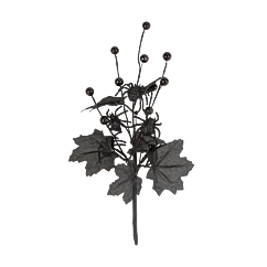 Svart dekorationskvist - Glitterspindlar, 30cm