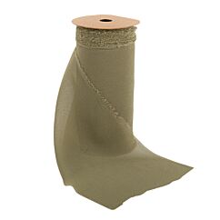 Kaitaliina - Repeytynyt musliinkangas - Oliivi,15cm x 3m 