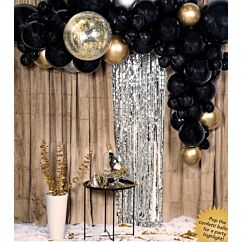 Mahtava ilmapallokaari, musta-kulta, 5 m.