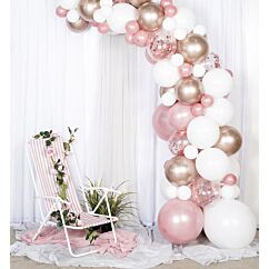 Mahtava ilmapallokaari, ruusukulta-valkoinen, 5 m.