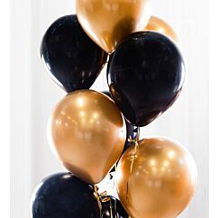 Ballongbukett - Guld/Svart