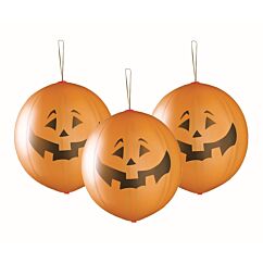 Ballonger Premium - Halloween pumpa med gummiband, 45cm, 3-pack