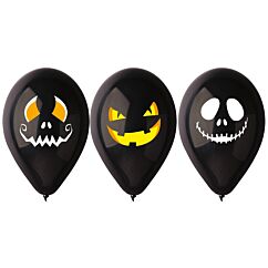 Ballonger - Halloween ansikten, 30cm, 3-pack