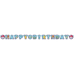 Banner Happy Birthday - Pokemon, 2M