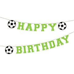Girlang - Happy Birthday - Fotbollstema, 250cm