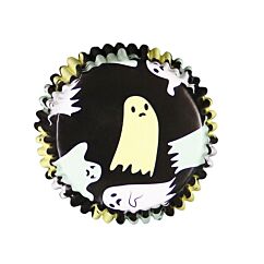 Halloween kummitus kuvioidut ja folioidut PME:n muffinssivuoat, 30 kpl.