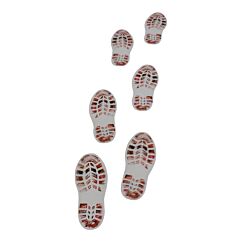 Blodiga skoavtryck - Golvdekoration, 6-pack