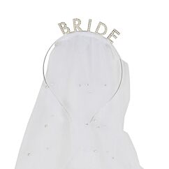 Hårband och slöja - Bride, Vit