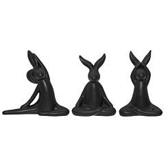 Sittande Yogakaniner, Svarta, 3-pack
