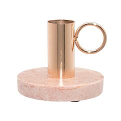 Ljusstake - metall/marmor, 8cm