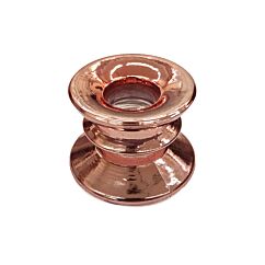 Lasinen ruusukultainen kynttiläjalka, 5,5 cm.