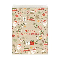 Papperspåsar - Merry Christmas, julmotiv, 10-pack