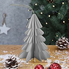 Pappersprydnad - Ljusgrå gran, 15 cm