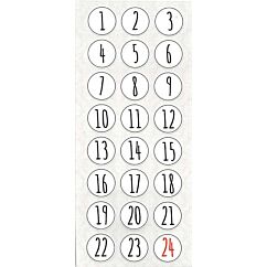 Klistermärken för adventskalender - Svartvit