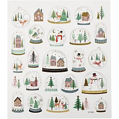 Julklistermärken - Snöglob