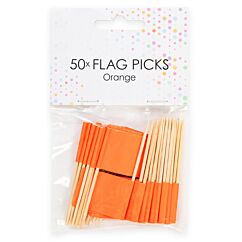 Cocktailpinnar - Flagga, Orange, 50-pack