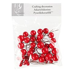 Röda dekorationsbär, 40-pack