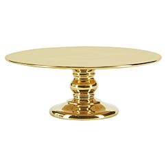 Kultainen jalallinen kakkuvati 26 x 10 cm. 