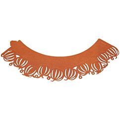 Oranssinväriset helmiäishohtavat kuppikakkukääreet kurpitsankuvioilla, 12kpl