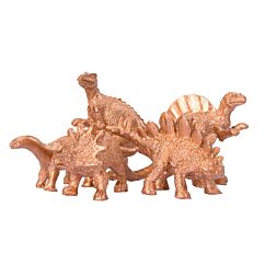 Guldfärgade dinosauriefigurer för dekorering. 5 st.