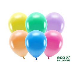 Biohajoavat ilmapallot sateenkaaren eri väreissä.

