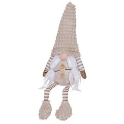 Tomte med flätor, långa ben - 40cm