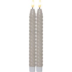 Flamme Swirl LED-Antikljus - Beige, 2-pack