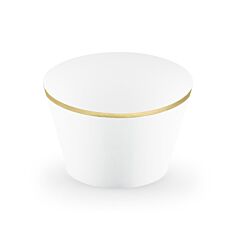 Muffinsformar - Vita med guld kant, 6-pack