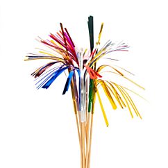 Långa dekorationspinnar - Metallic Mix, 10-pack