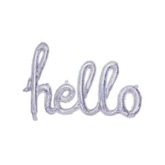 Folieballong - Hello, Holografisk, 72x45cm