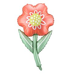 Folieballong - Röd blomma, 43x75cm