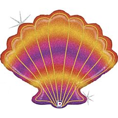 Simpukan muotoinen monivärinen foliopallo, koko 76 cm.