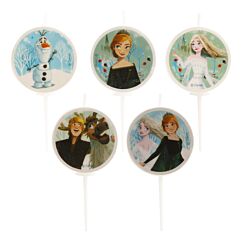 Runda tårtljus - Frozen, 5-pack