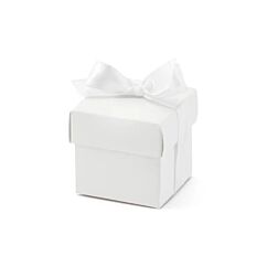 Små presentaskar - Vit med satinband, 10-pack