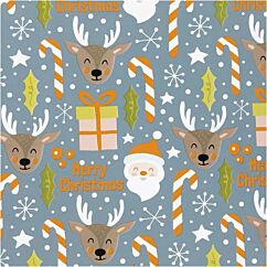 Presentpapper - Jultomte & Ren, 50cmx5m