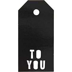 Presentetiketter 5cmx10cm- To You, Svart, 10-pack