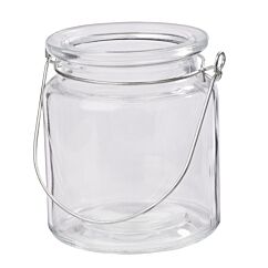 Glasburk med metallhandtag, 9 cm