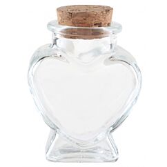 Liten glasflaska - Hjärta, 4x4x6cm